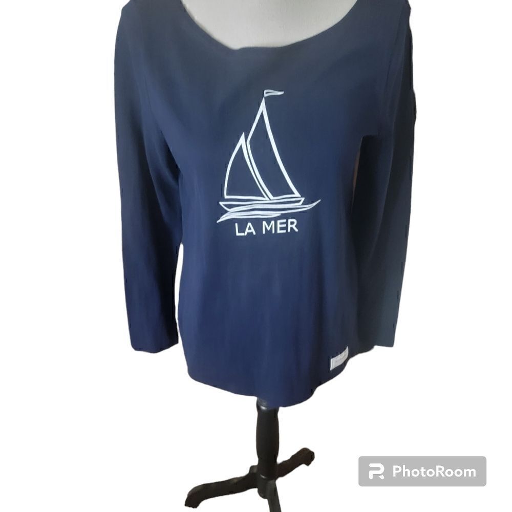 Talbots 100% Cotton Long Sleeved Graphic Top. Size M.